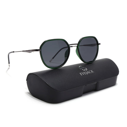 Eyejack Green & Grey Round Polarized Sunglasses for Men & Women (2502PCL1475)