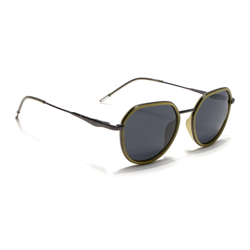 Eyejack Light Green & Grey Round Polarized Sunglasses for Men & Women (2502PCL1476)
