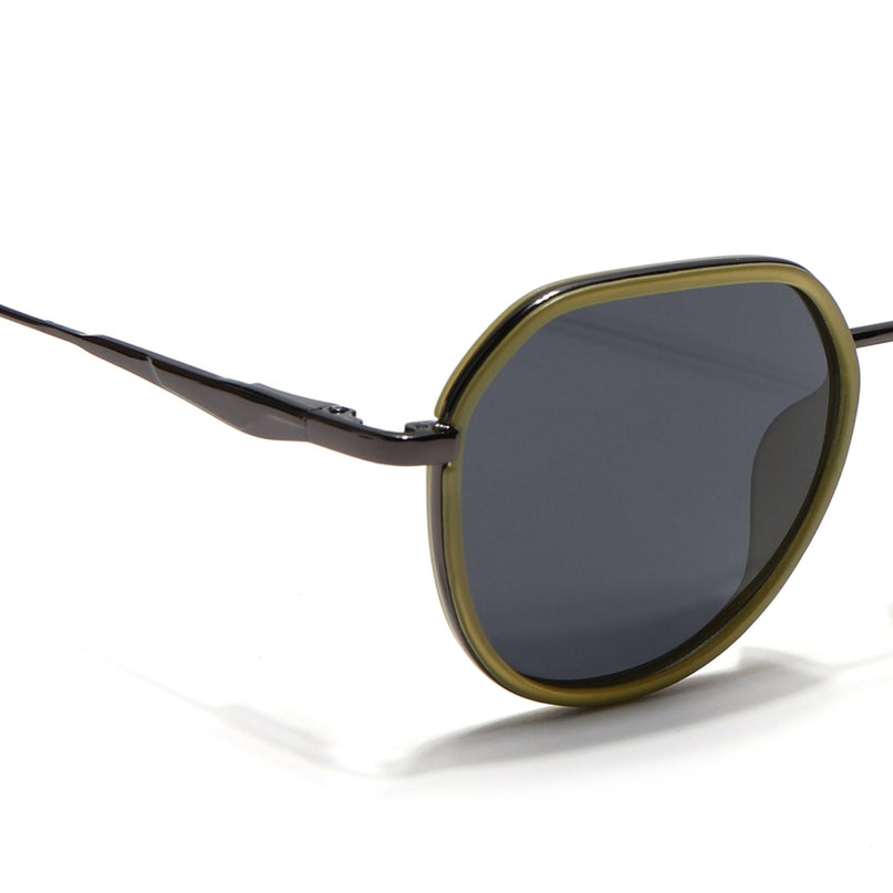 Eyejack Light Green & Grey Round Polarized Sunglasses for Men & Women (2502PCL1476)