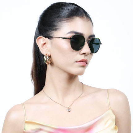 Eyejack Olive & Grey Round Polarized Sunglasses for Men & Women (2502PCL1477)