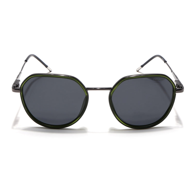 Eyejack Olive & Grey Round Polarized Sunglasses for Men & Women (2502PCL1477)