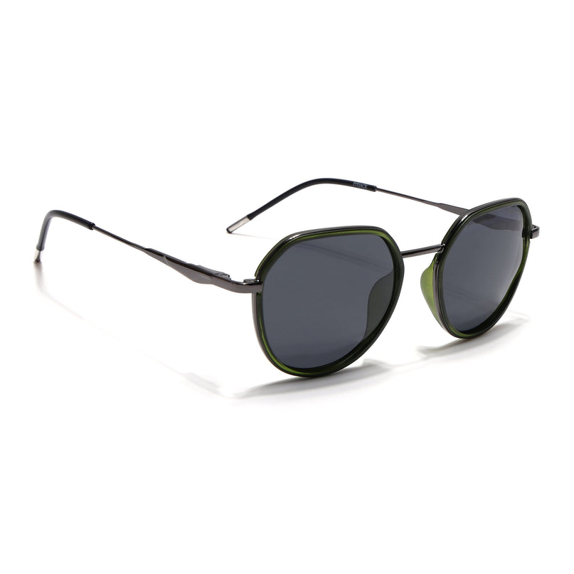 Eyejack Olive & Grey Round Polarized Sunglasses for Men & Women (2502PCL1477)