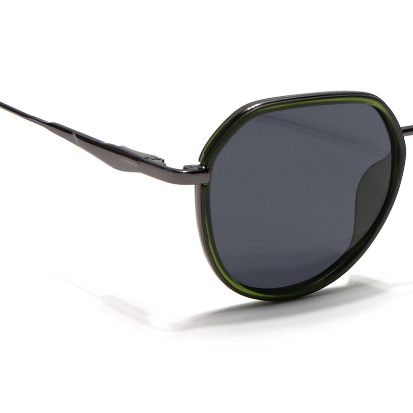 Eyejack Olive & Grey Round Polarized Sunglasses for Men & Women (2502PCL1477)
