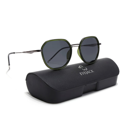 Eyejack Olive & Grey Round Polarized Sunglasses for Men & Women (2502PCL1477)