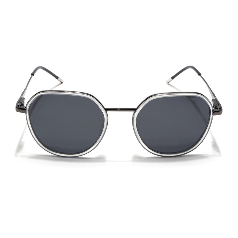 Eyejack Transparent & Grey Round Polarized Sunglasses for Men & Women (2502PCL1478)