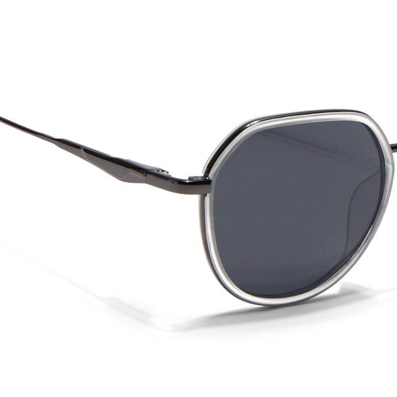 Eyejack Transparent & Grey Round Polarized Sunglasses for Men & Women (2502PCL1478)