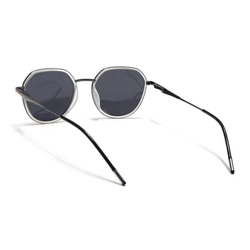 Eyejack Transparent & Grey Round Polarized Sunglasses for Men & Women (2502PCL1478)