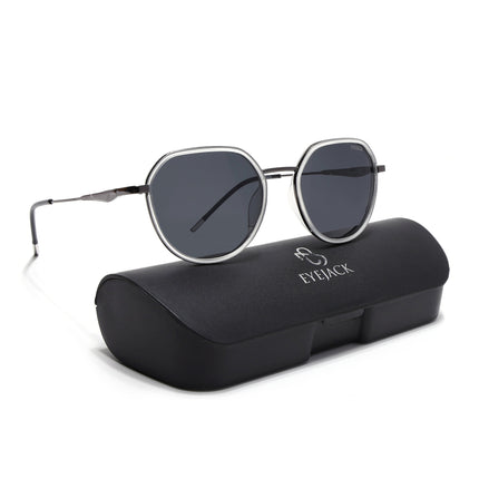 Eyejack Transparent & Grey Round Polarized Sunglasses for Men & Women (2502PCL1478)