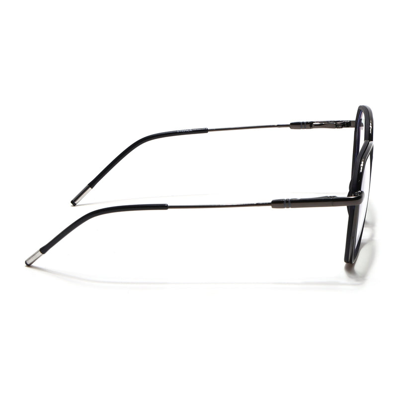 Eyejack Black & Grey Hexagonal Eyeglasses for Men & Women (2503FCL1557-C1)