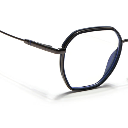 Eyejack Blue & Grey Hexagonal Eyeglasses for Men & Women (2503FCL1558-C2)