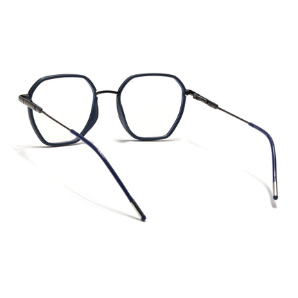 Eyejack Blue & Grey Hexagonal Eyeglasses for Men & Women (2503FCL1558-C2)