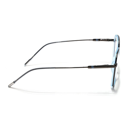 Eyejack Sky Blue & Grey Hexagonal Eyeglasses for Men & Women (2503FCL1560-C4)