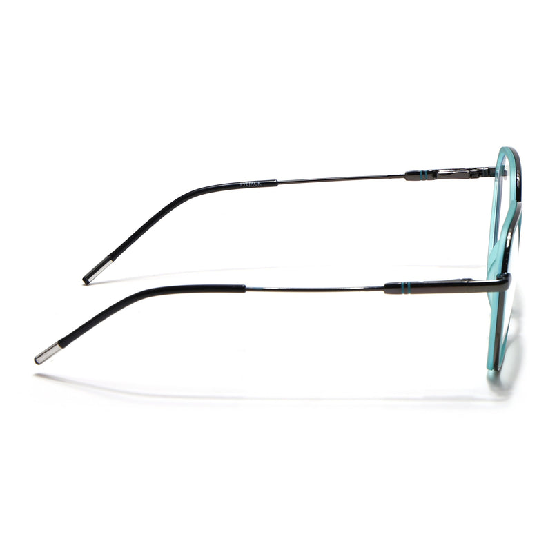 Eyejack Sea Green & Grey Hexagonal Eyeglasses for Men & Women (2503FCL1561-C5)