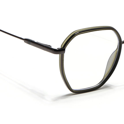 Eyejack Green & Grey Hexagonal Eyeglasses for Men & Women (2503FCL1562-C6)