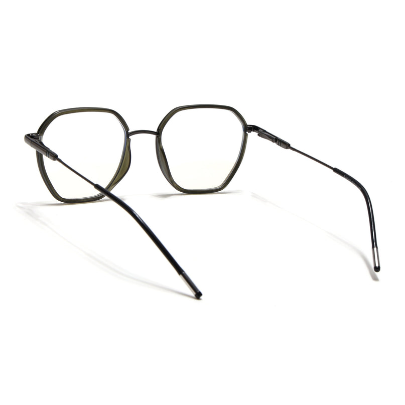 Eyejack Green & Grey Hexagonal Eyeglasses for Men & Women (2503FCL1562-C6)