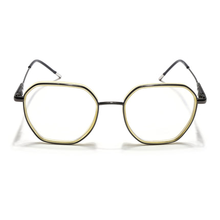 Eyejack Light Green & Grey Hexagonal Eyeglasses for Men & Women (2503FCL1563-C7)