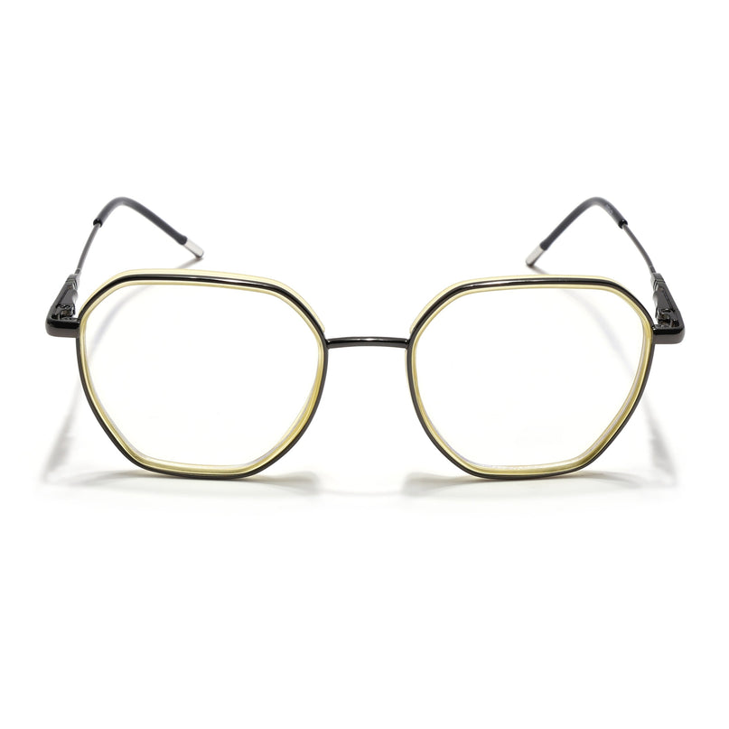 Eyejack Light Green & Grey Hexagonal Eyeglasses for Men & Women (2503FCL1563-C7)