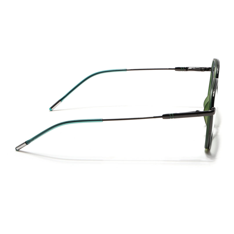 Eyejack Olive & Grey Hexagonal Eyeglasses for Men & Women (2503FCL1564-C8)