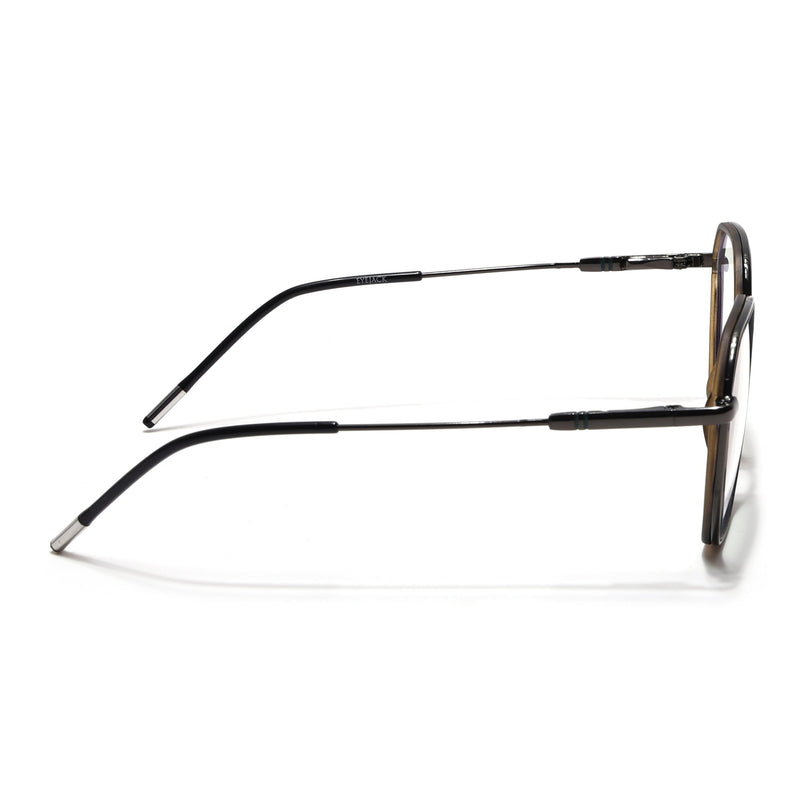 Eyejack Demi Brown & Grey Hexagonal Eyeglasses for Men & Women (2503FCL1566-C10)