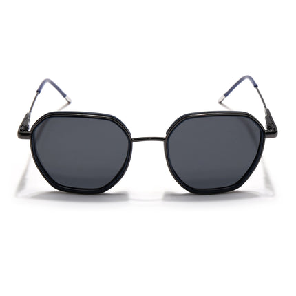 Eyejack Blue & Grey Hexagonal Polarized Sunglasses for Men & Women (2503PCL1480)