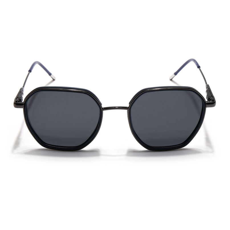 Eyejack Blue & Grey Hexagonal Polarized Sunglasses for Men & Women (2503PCL1480)