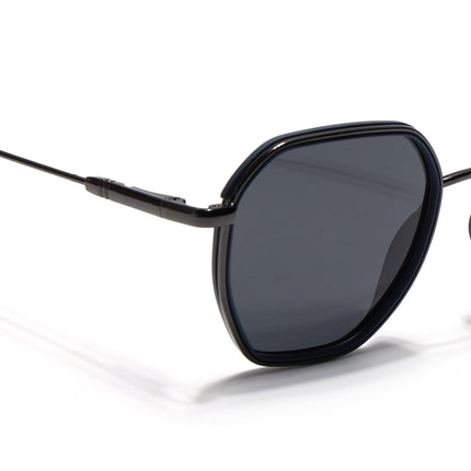 Eyejack Blue & Grey Hexagonal Polarized Sunglasses for Men & Women (2503PCL1480)