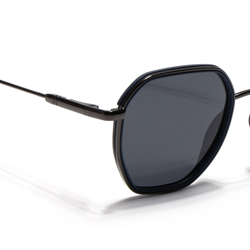 Eyejack Blue & Grey Hexagonal Polarized Sunglasses for Men & Women (2503PCL1480)