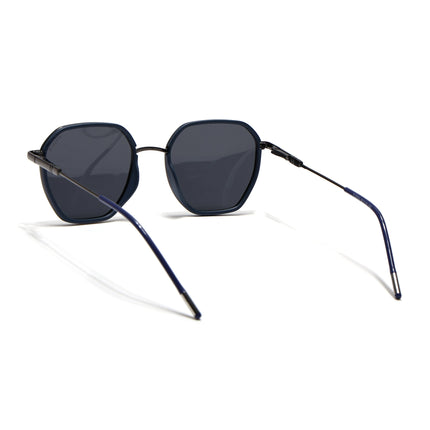 Eyejack Blue & Grey Hexagonal Polarized Sunglasses for Men & Women (2503PCL1480)