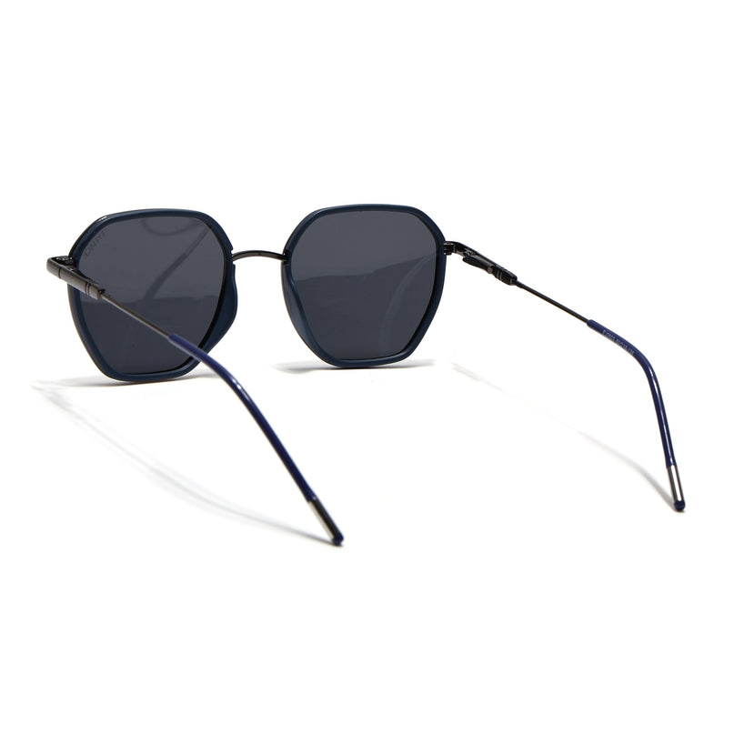 Eyejack Blue & Grey Hexagonal Polarized Sunglasses for Men & Women (2503PCL1480)