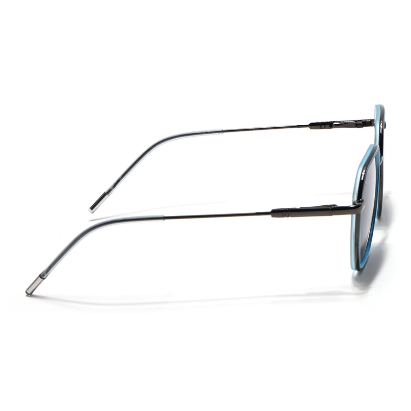Eyejack Sky Blue & Grey Hexagonal Polarized Sunglasses for Men & Women (2503PCL1482)