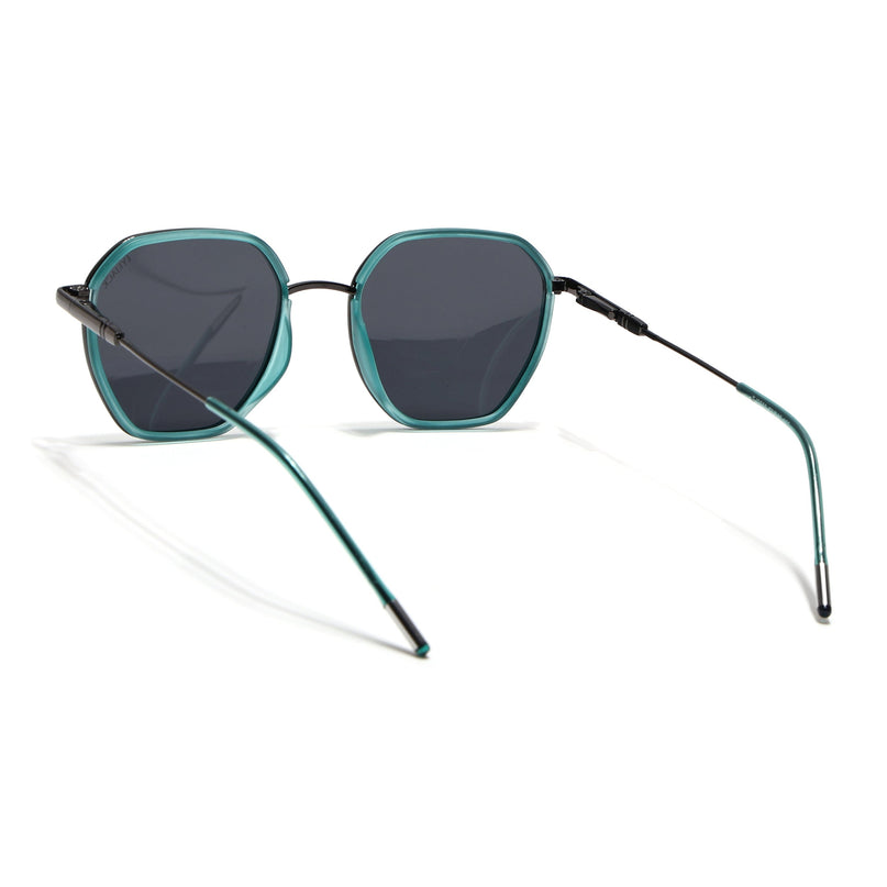 Eyejack Sea Green & Grey Hexagonal Polarized Sunglasses for Men & Women (2503PCL1483)