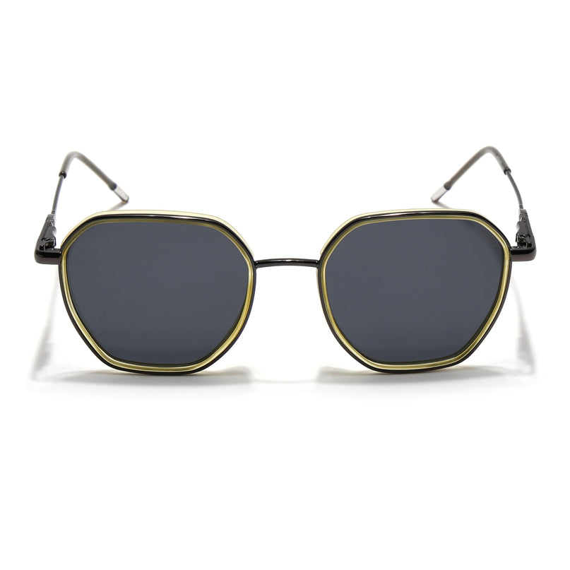 Eyejack Light Green & Grey Hexagonal Polarized Sunglasses for Men & Women (2503PCL1485)