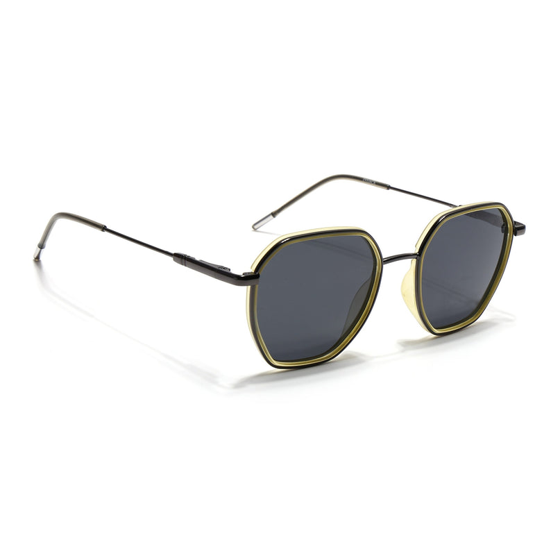 Eyejack Light Green & Grey Hexagonal Polarized Sunglasses for Men & Women (2503PCL1485)