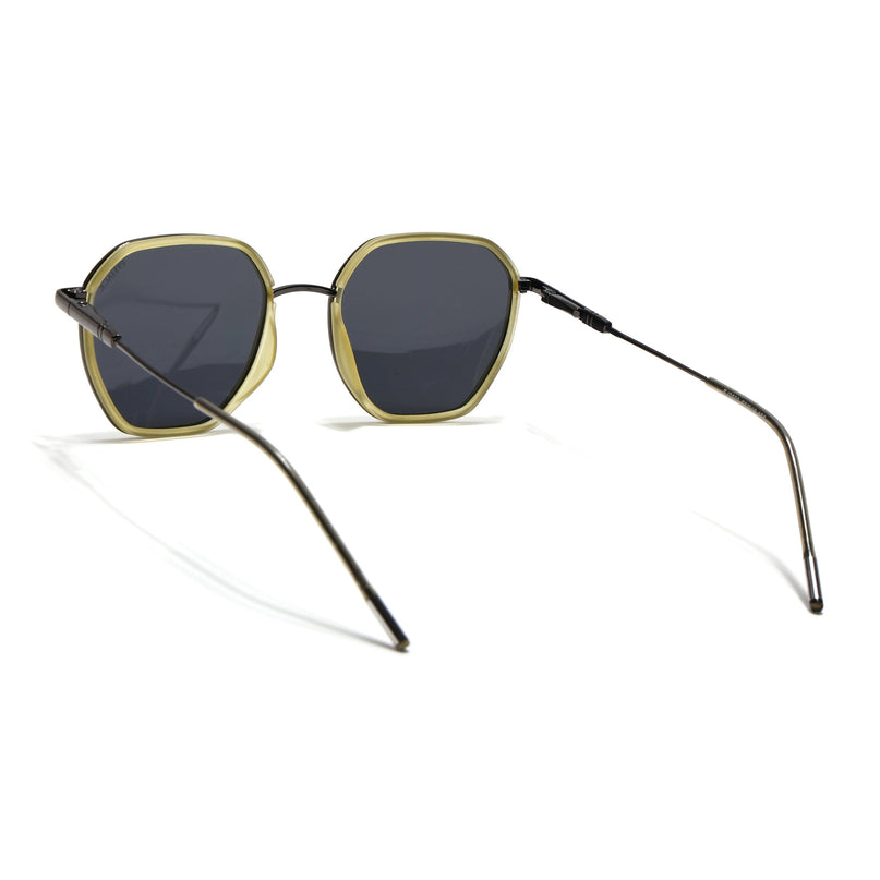 Eyejack Light Green & Grey Hexagonal Polarized Sunglasses for Men & Women (2503PCL1485)