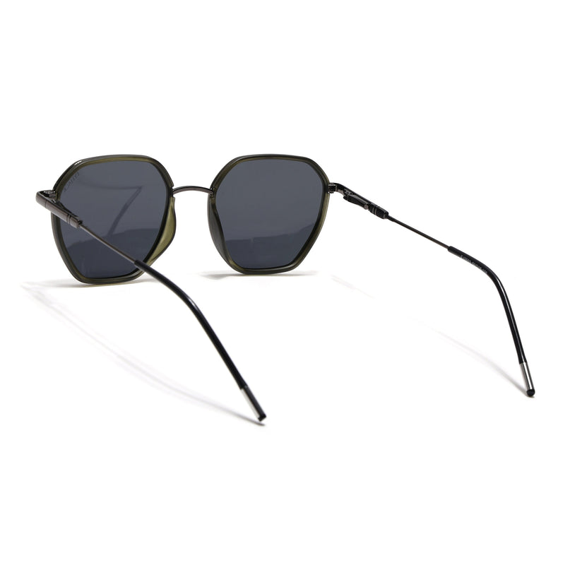 Eyejack Olive & Grey Hexagonal Polarized Sunglasses for Men & Women (2503PCL1486)