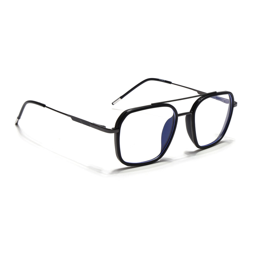 Eyejack Black & Grey Wayfarer Eyeglasses for Men & Women (2504FCL1567-C1)