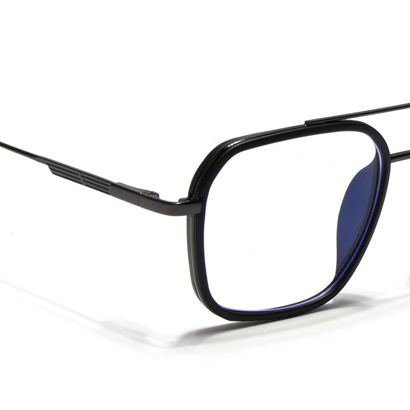 Eyejack Black & Grey Wayfarer Eyeglasses for Men & Women (2504FCL1567-C1)