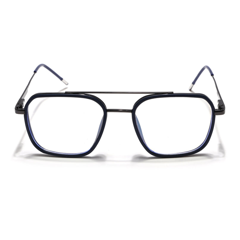Eyejack Blue & Grey Wayfarer Eyeglasses for Men & Women (2504FCL1568-C2)