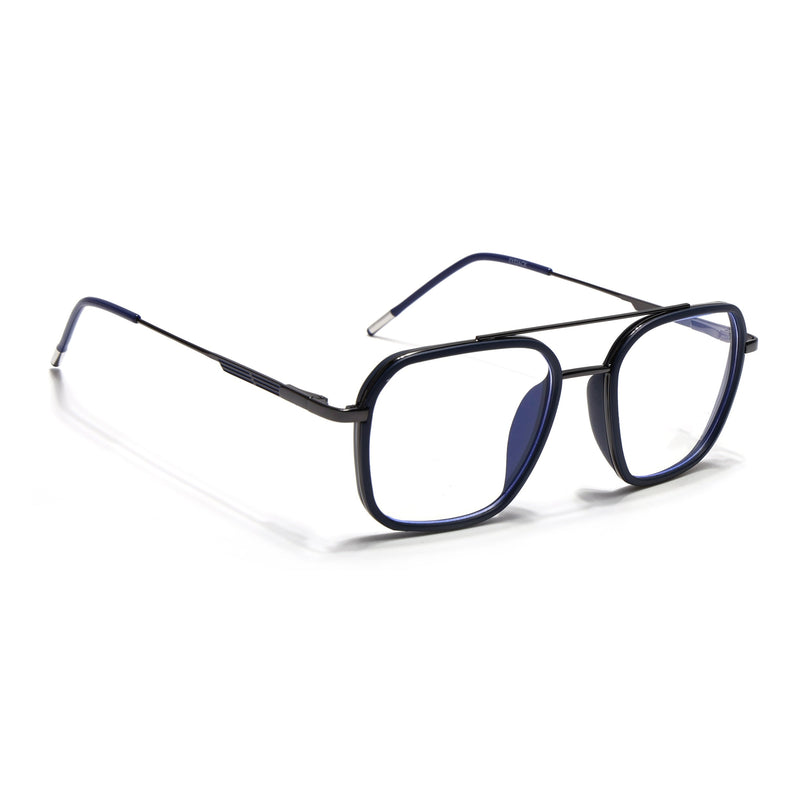 Eyejack Blue & Grey Wayfarer Eyeglasses for Men & Women (2504FCL1568-C2)