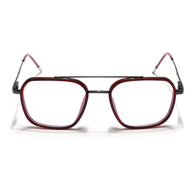 Eyejack Red & Grey Wayfarer Eyeglasses for Men & Women (2504FCL1569-C3)
