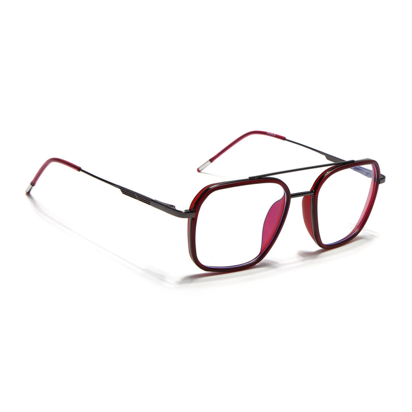 Eyejack Red & Grey Wayfarer Eyeglasses for Men & Women (2504FCL1569-C3)