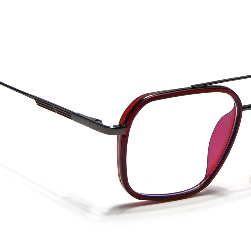 Eyejack Red & Grey Wayfarer Eyeglasses for Men & Women (2504FCL1569-C3)