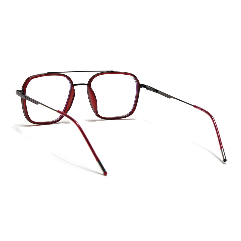 Eyejack Red & Grey Wayfarer Eyeglasses for Men & Women (2504FCL1569-C3)