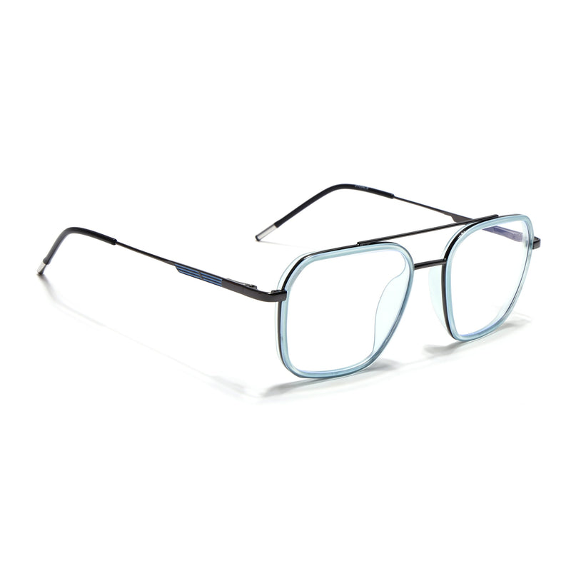 Eyejack Sky Blue & Grey Wayfarer Eyeglasses for Men & Women (2504FCL1570-C4)