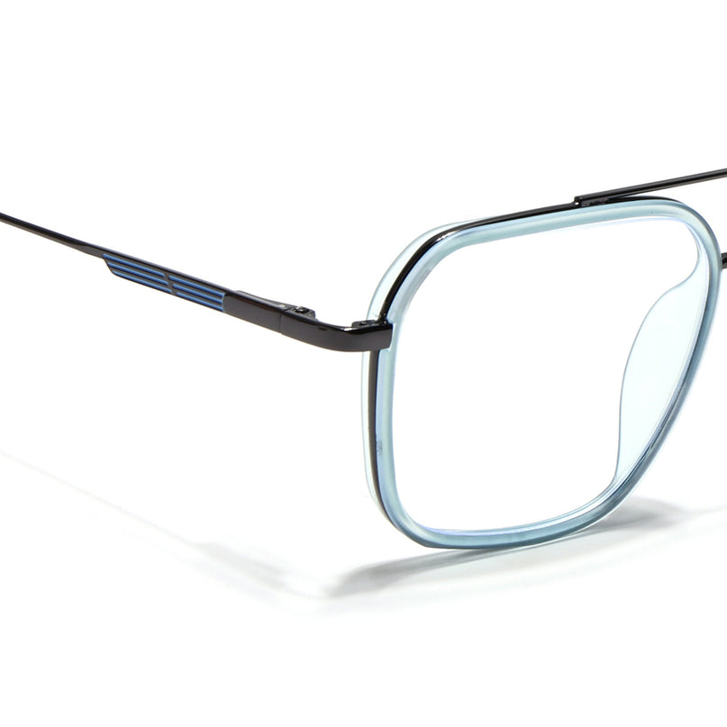 Eyejack Sky Blue & Grey Wayfarer Eyeglasses for Men & Women (2504FCL1570-C4)