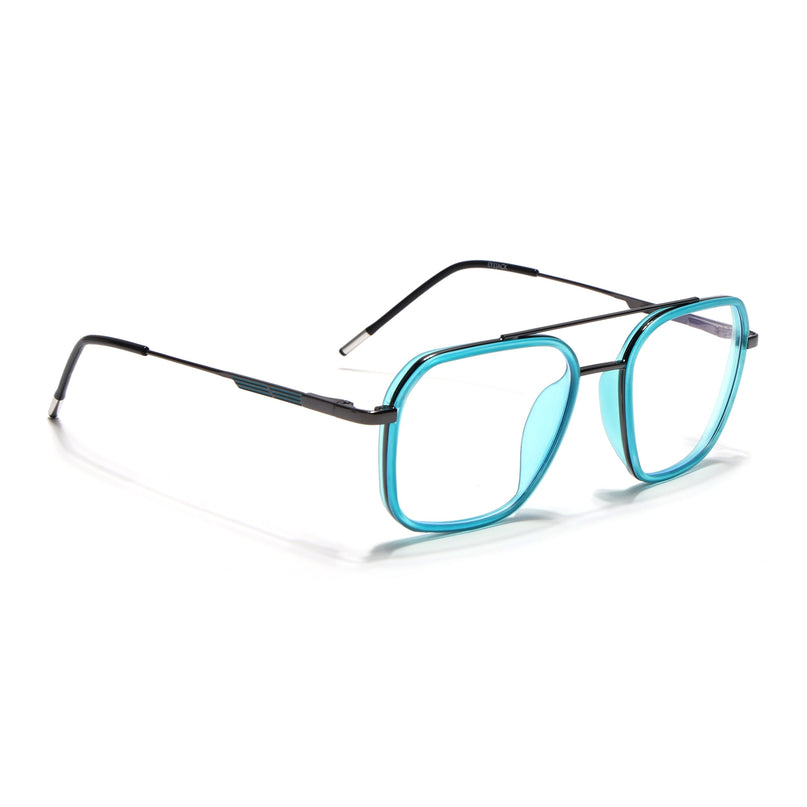 Eyejack Sea Green & Grey Wayfarer Eyeglasses for Men & Women (2504FCL1571-C5)