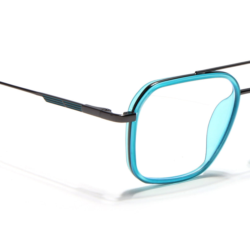 Eyejack Sea Green & Grey Wayfarer Eyeglasses for Men & Women (2504FCL1571-C5)