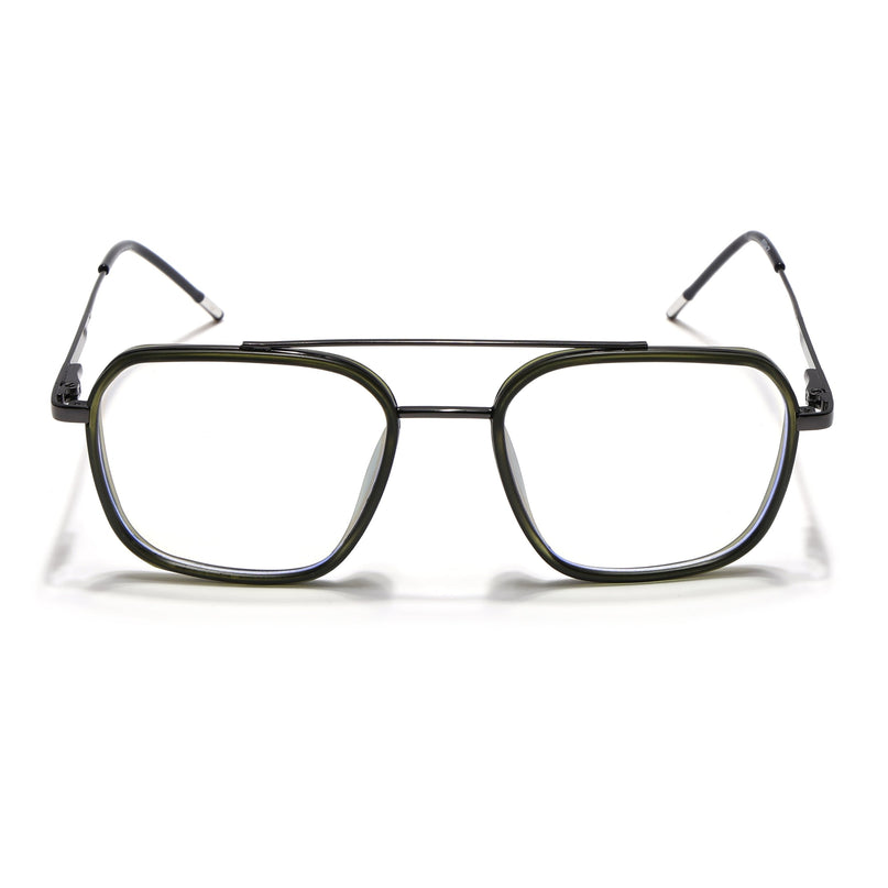 Eyejack Green & Grey Wayfarer Eyeglasses for Men & Women (2504FCL1572-C6)