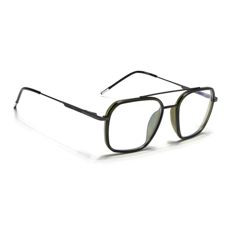 Eyejack Green & Grey Wayfarer Eyeglasses for Men & Women (2504FCL1572-C6)