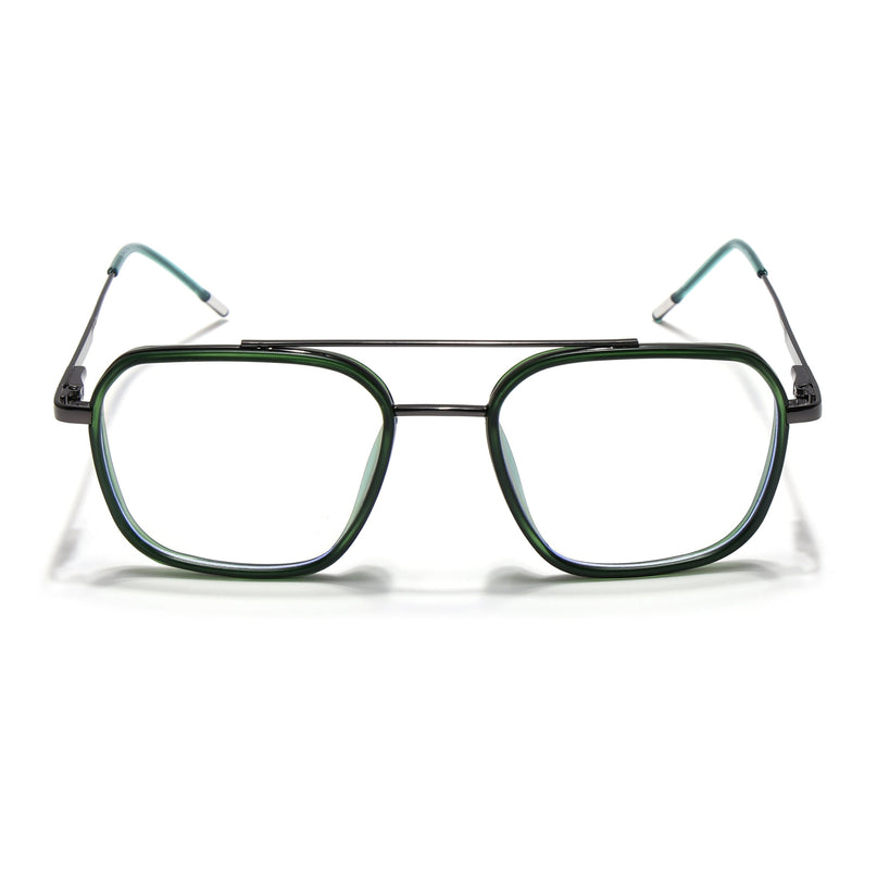 Eyejack Olive & Grey Wayfarer Eyeglasses for Men & Women (2504FCL1574-C8)